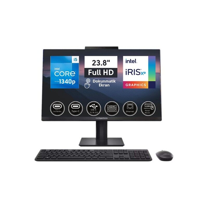 ASUS E5402WVAT-I58512B0D I5-1340P 8GB 512SSD 23.8 DOS DOKUNMATIK PIVOT AIO