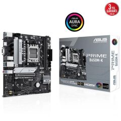 ASUS PRIME B650M-K DDR5 6400MHZ 1XVGA 1XHDMI 2XM.2 USB 3.2 MATX AM5 (AMD AM5 9000/8000/7000 SERİLERİ İLE UYUMLU)
