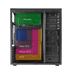 VENTO TA-K62 550W 1X80MM FAN USB 3.0 MIDI TOWER SİYAH KASA