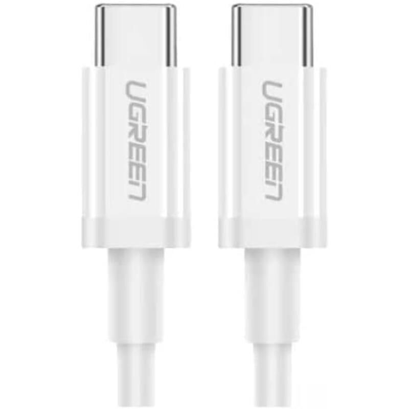UGREEN USB-C 60W 3A QC PD HIZLI ŞARJ KABLOSU 1 MT BEYAZ 60520