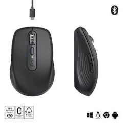 LOGITECH MX ANYWHERE 3S KOMPAKT OPTİK SENSÖRLÜ SESSİZ BLUETOOTH KABLOSUZ MOUSE SİYAH 910-006929