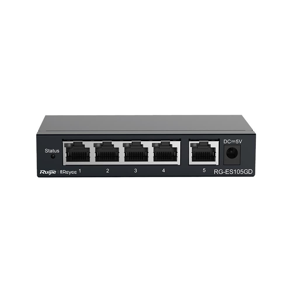 RUIJIE REYEE RG-ES105D 5 PORT 10/100 TAK CALISTIR METAL KASA SWITCH